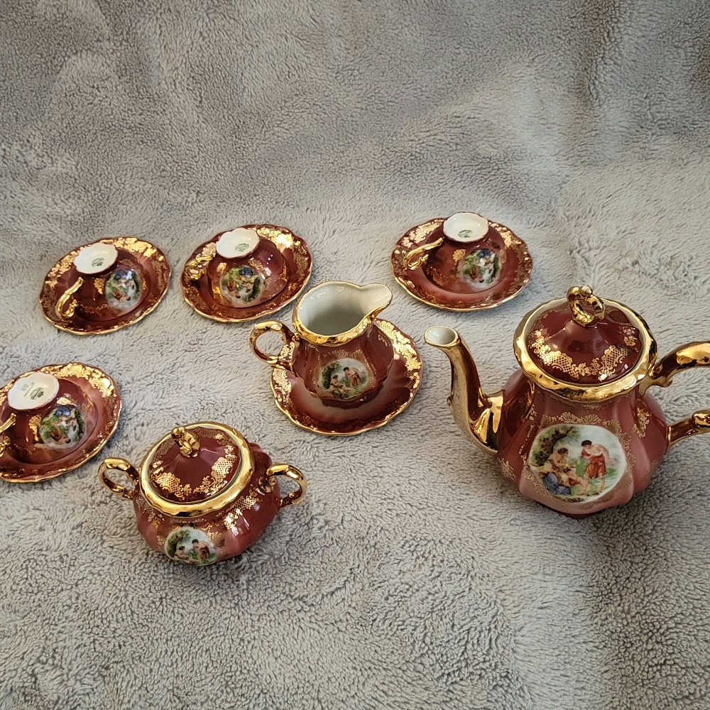 (Like New) Authentic German Bareuther 7-Piece Tea Set (Vintage)